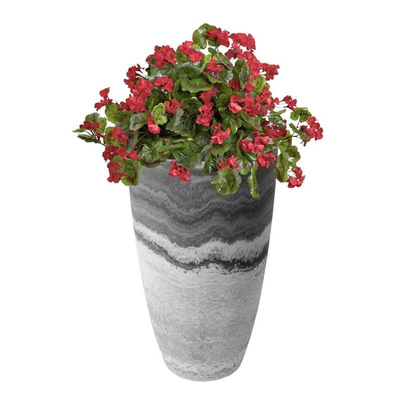 Algreen 43429 Acerra 12 Inch Diameter x 20 Inch Tall Curved Yard and Patio Vase Garden Flower Plant Planter Pot, Marble
