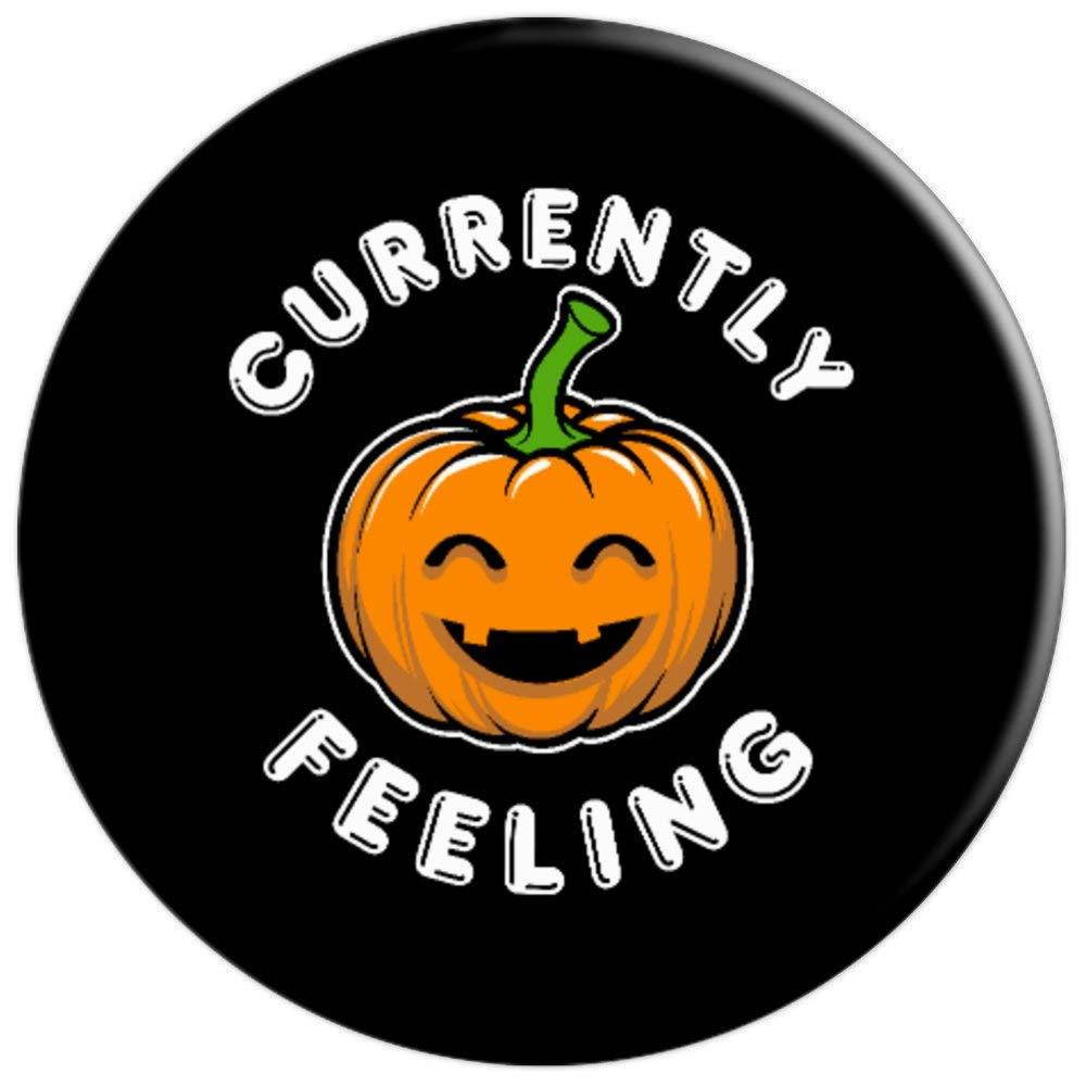 Currently Feeling Happy Pumpkin Funny Halloween PopSockets Grip and Stand for Phones and Tablets