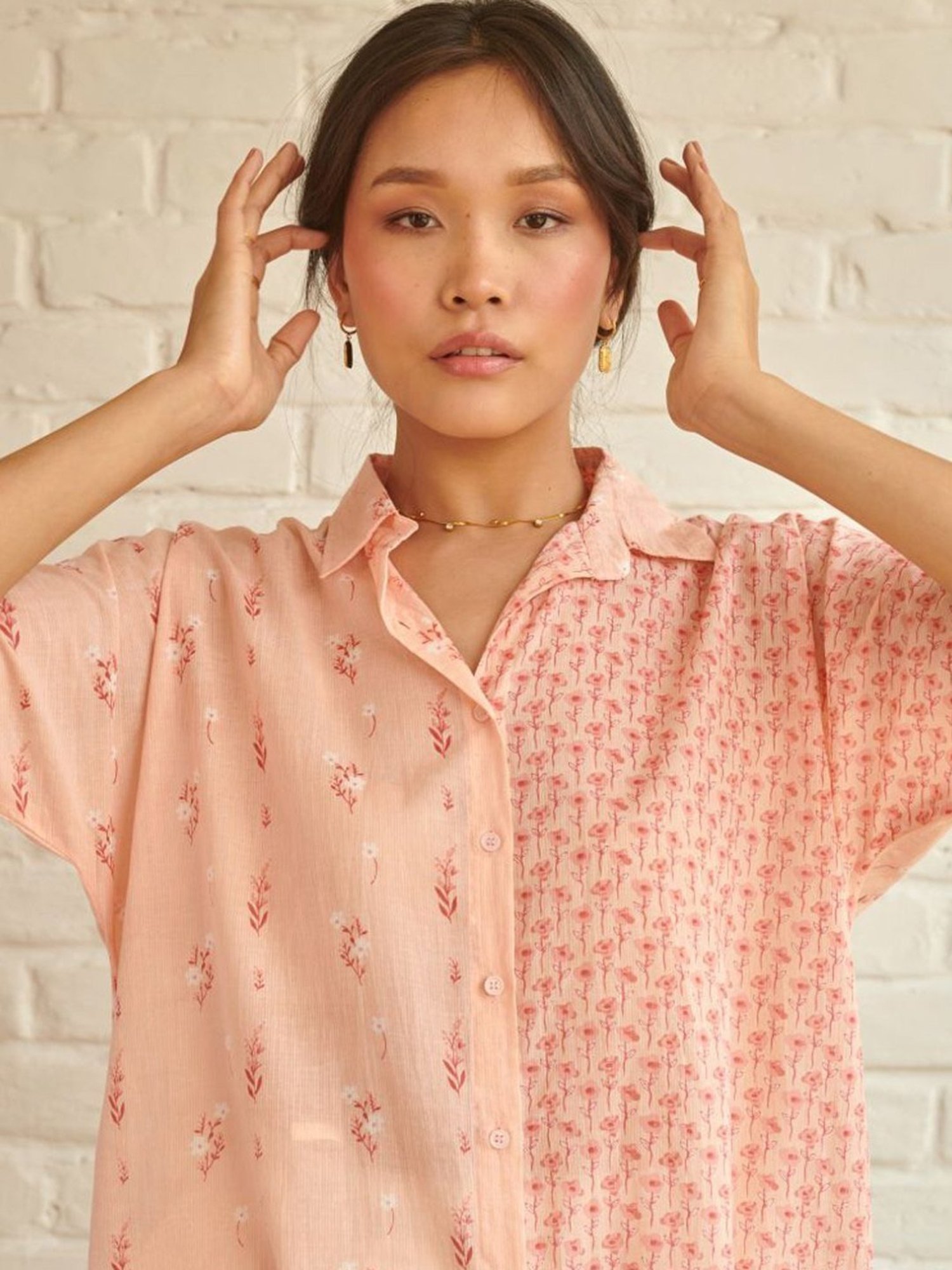Prakriti Jaipur Peach Lily Oversized Shirt