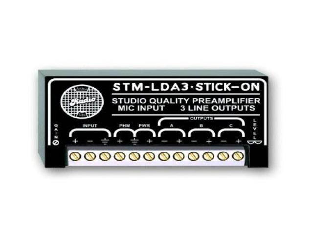 Radio Design Labs (RDL) - STMLDA3 - Ultra Low-Noise Microphone Preamplifier (1 mic in w/phntm; 3 bal/unbal line out,