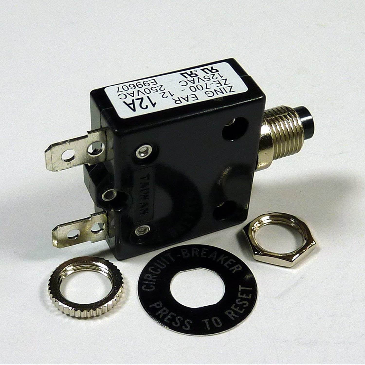 12 AMP 50VDC, 250VAC CIRCUIT BREAKER