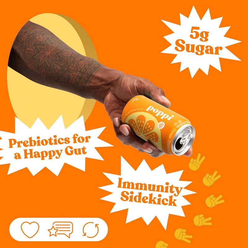 Poppi Orange Prebiotic Soda - 12 fl oz Can