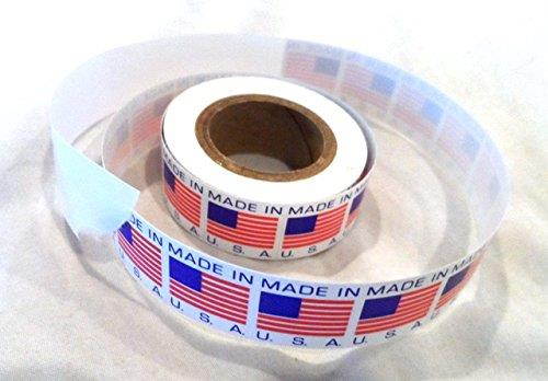 5/8" x 5/8" Made In USA Flag Self-Adhesive Labels 500 Roll