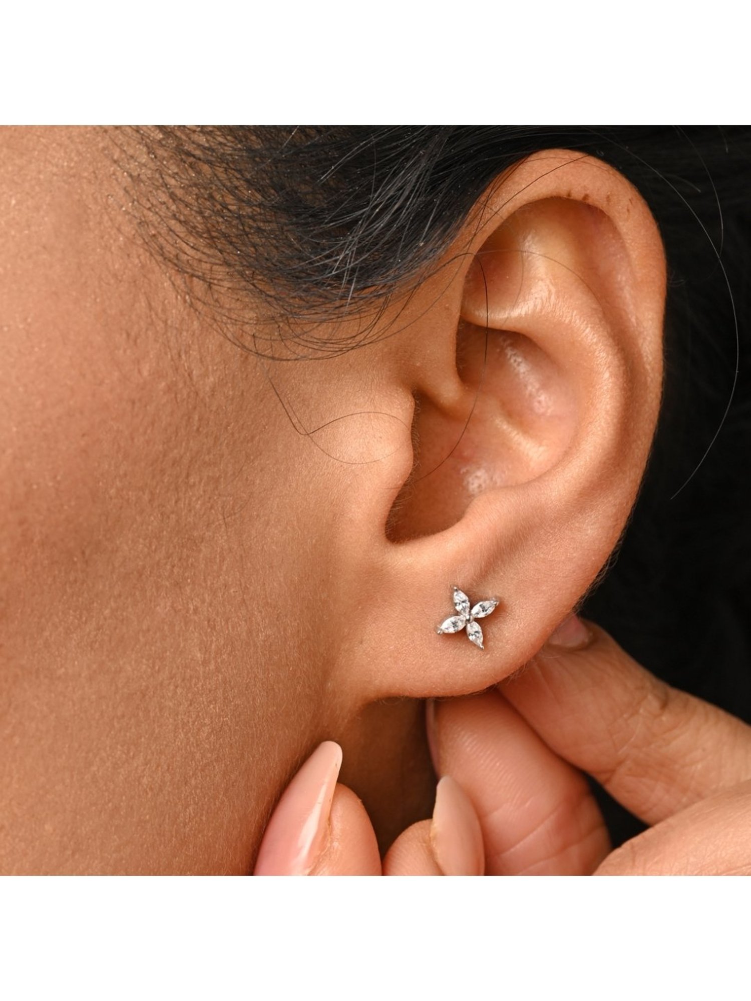 Clara 92.5 Sterling Silver Minimal Daily Wear Classic Stud Earrings for Kids Girls