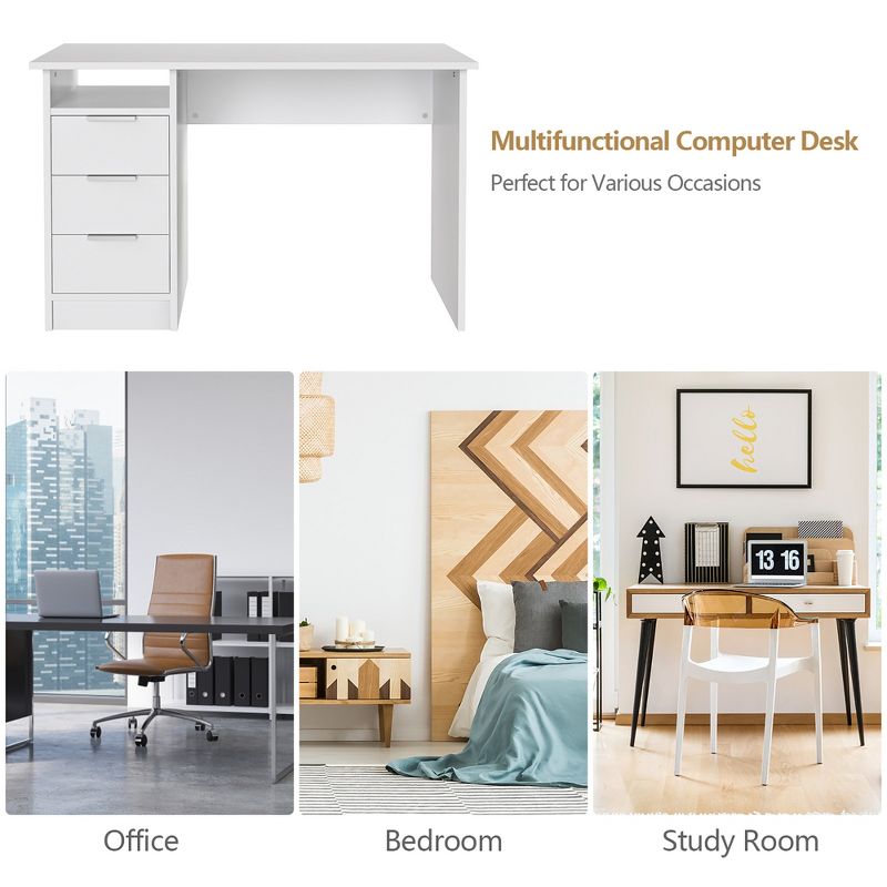 Oren Lacquer Desk White Safavieh - Safavieh