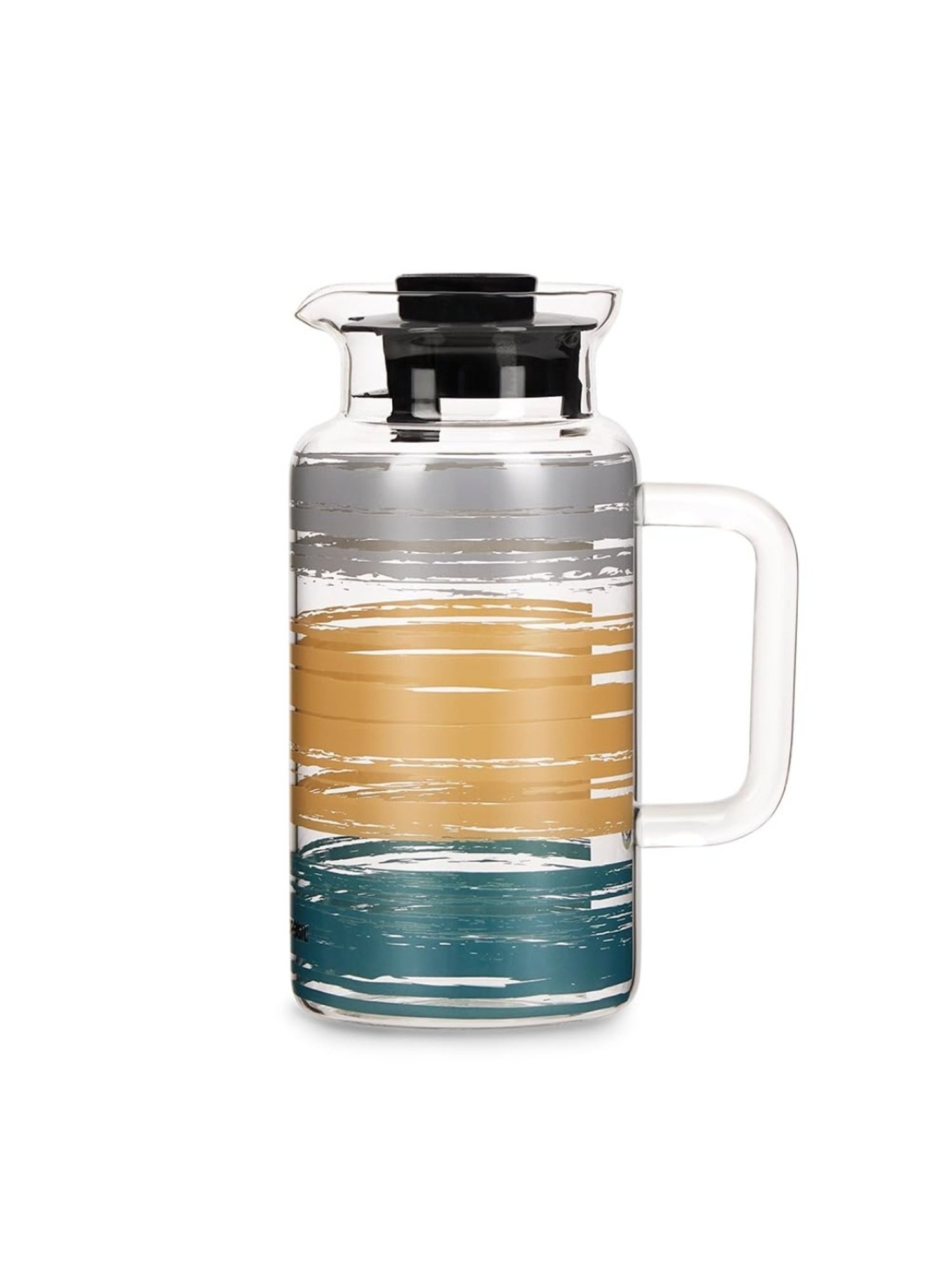 Borosil Glance Transparent Borosilicate Glass Jug with Lid (1000 ML)