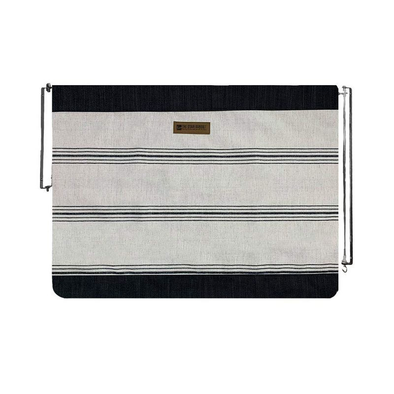 The Stair Barrier Regular Wall to Wall Single Panel Swing Gate with Fabric Slipcover Baby and Pet Safety Gate, 27 to 42.5 Inch, Snow/Charcoal