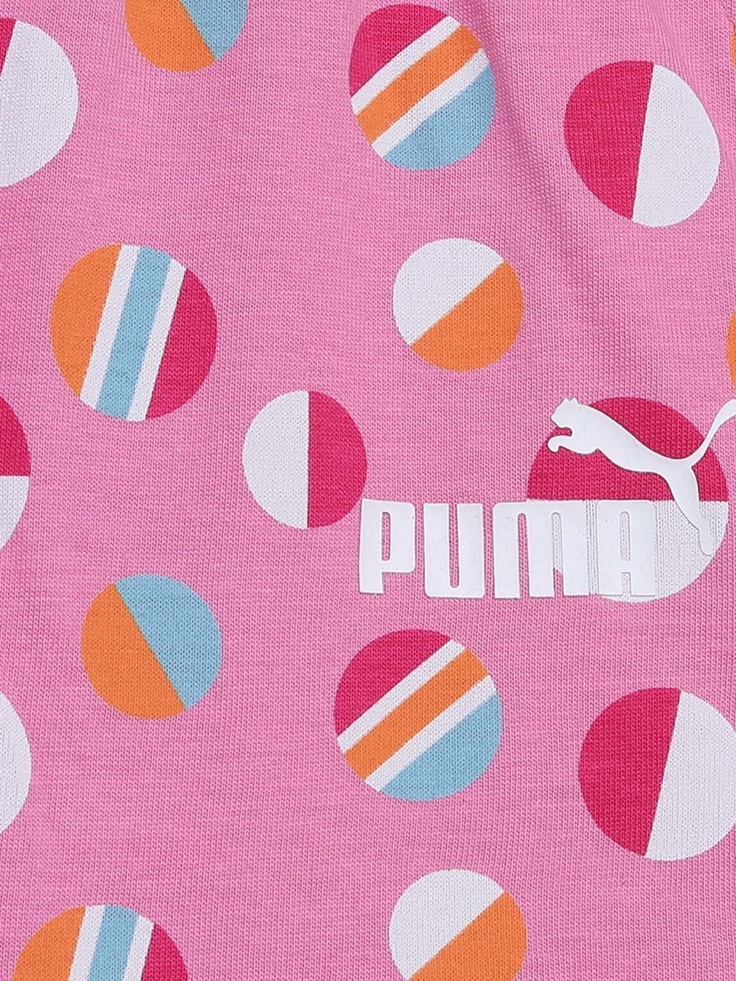 Puma Kids Summer Camp Fast Pink Cotton Printed T-Shirt Set