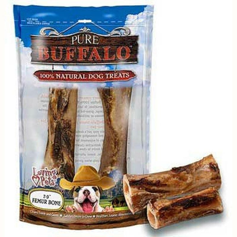 Loving Pets 7-9 Inch Pure Buffalo Femur Bone (2 Pack)