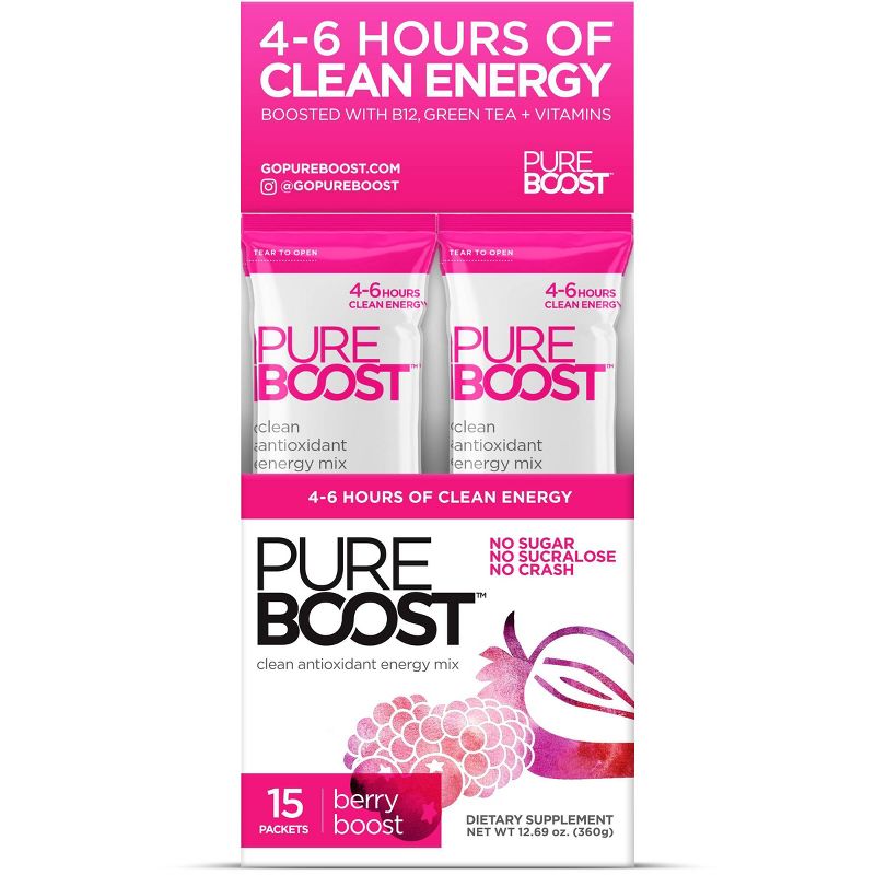 Pureboost Clean Energy Drink Mix - Berry Boost - 15ct
