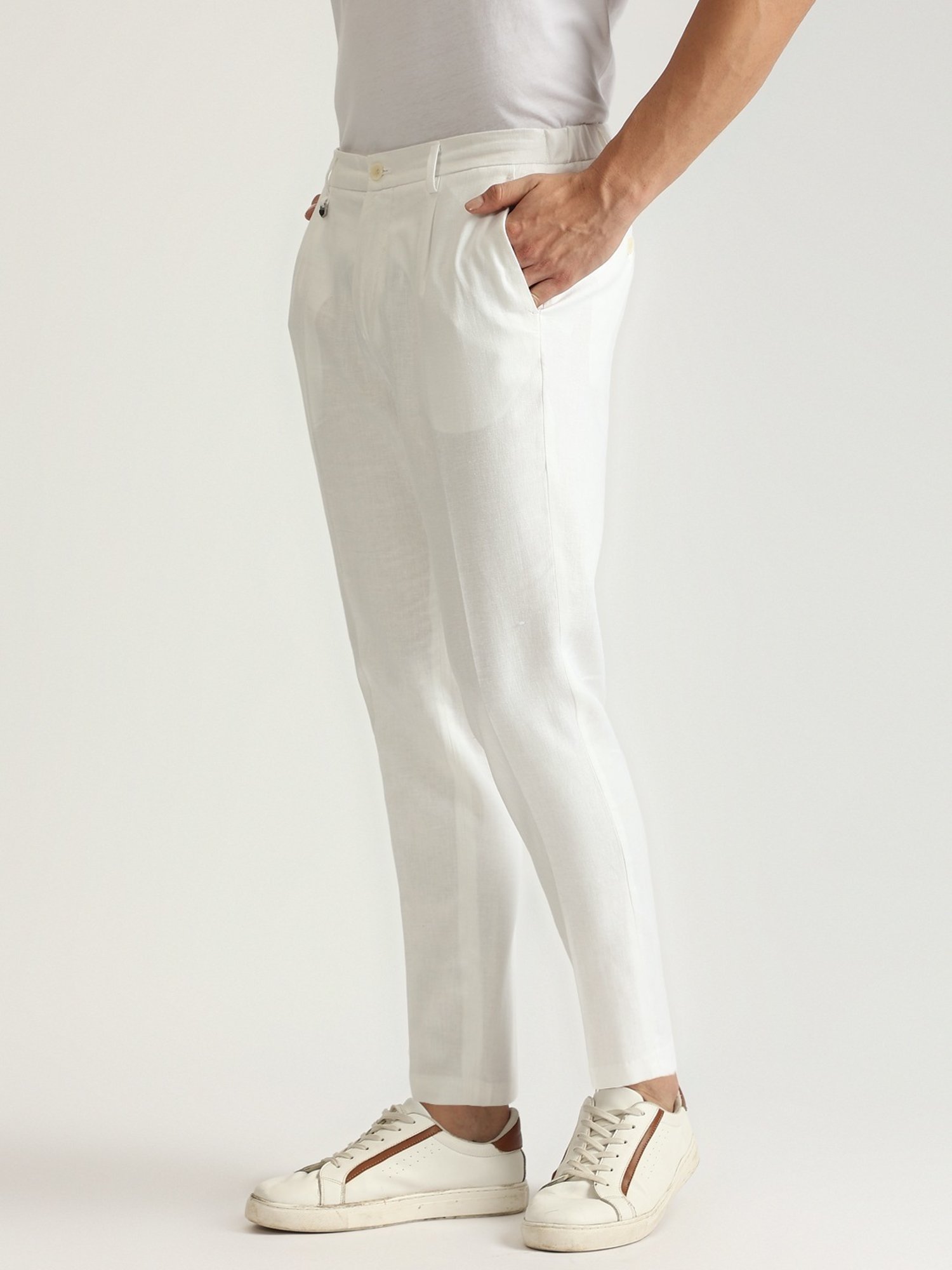 Antony Morato Cream Carrot Fit Texture Trousers