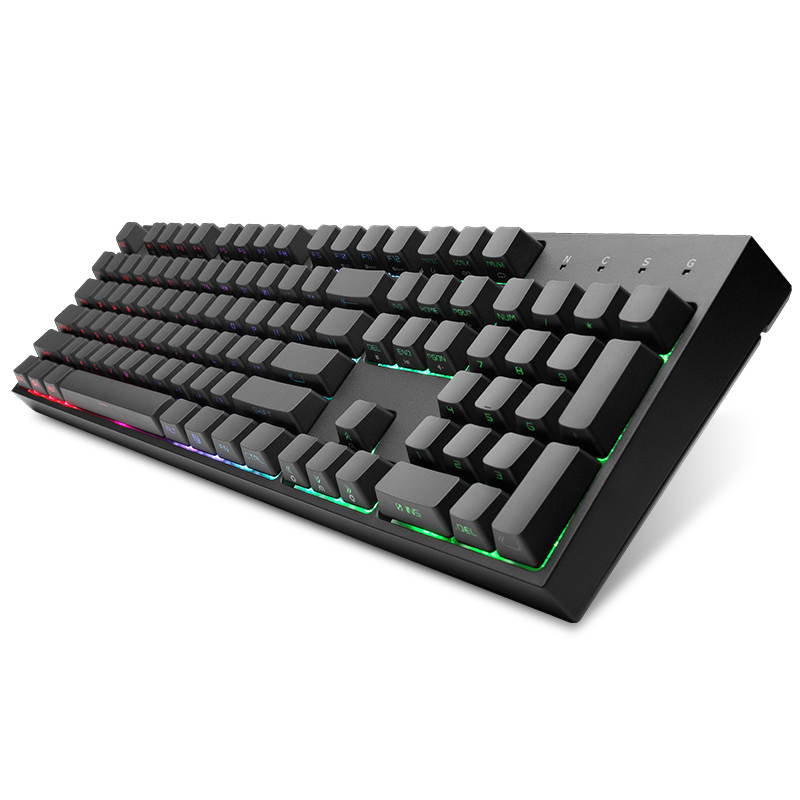 Cooler Master CK372 Cherry MX Red, Ergonomic Design, N-KeyRollover Cool Exterior USB Wired Side-printed, RGB Backlit  Mechanical Gaming Keyboard, PBT Keycaps - Black