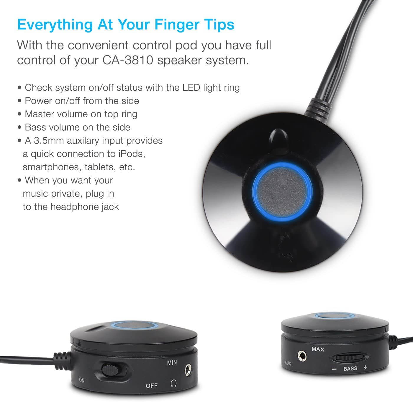 High Power 2.1 Subwoofer Speaker System with 80W of Power &ndash; Perfect for Gaming, Movies, Music, and Multimedia Sound Solutions