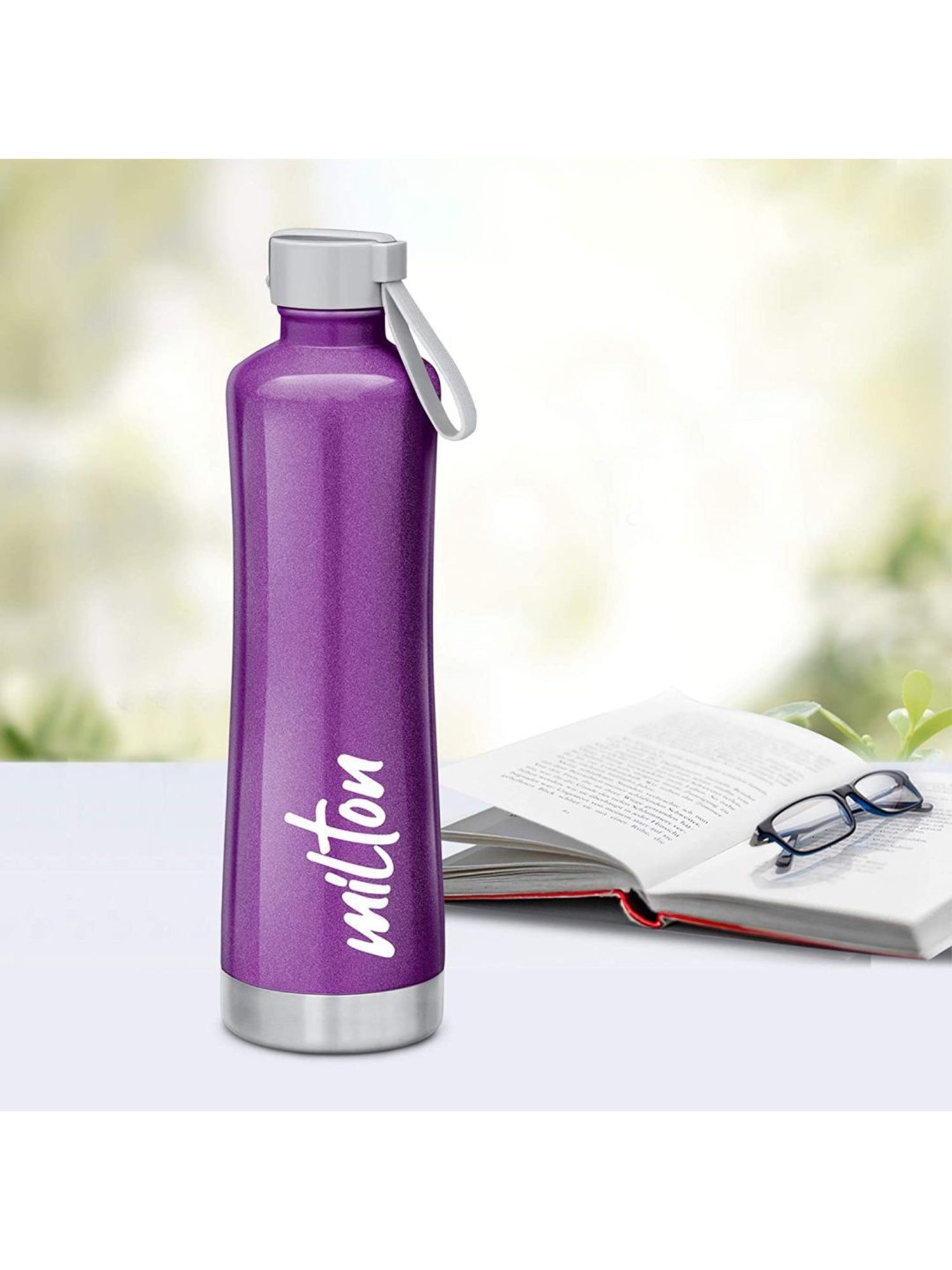 Milton Purple & Grey Stainless Steel 730 ML Water Bottle - Set of 1
