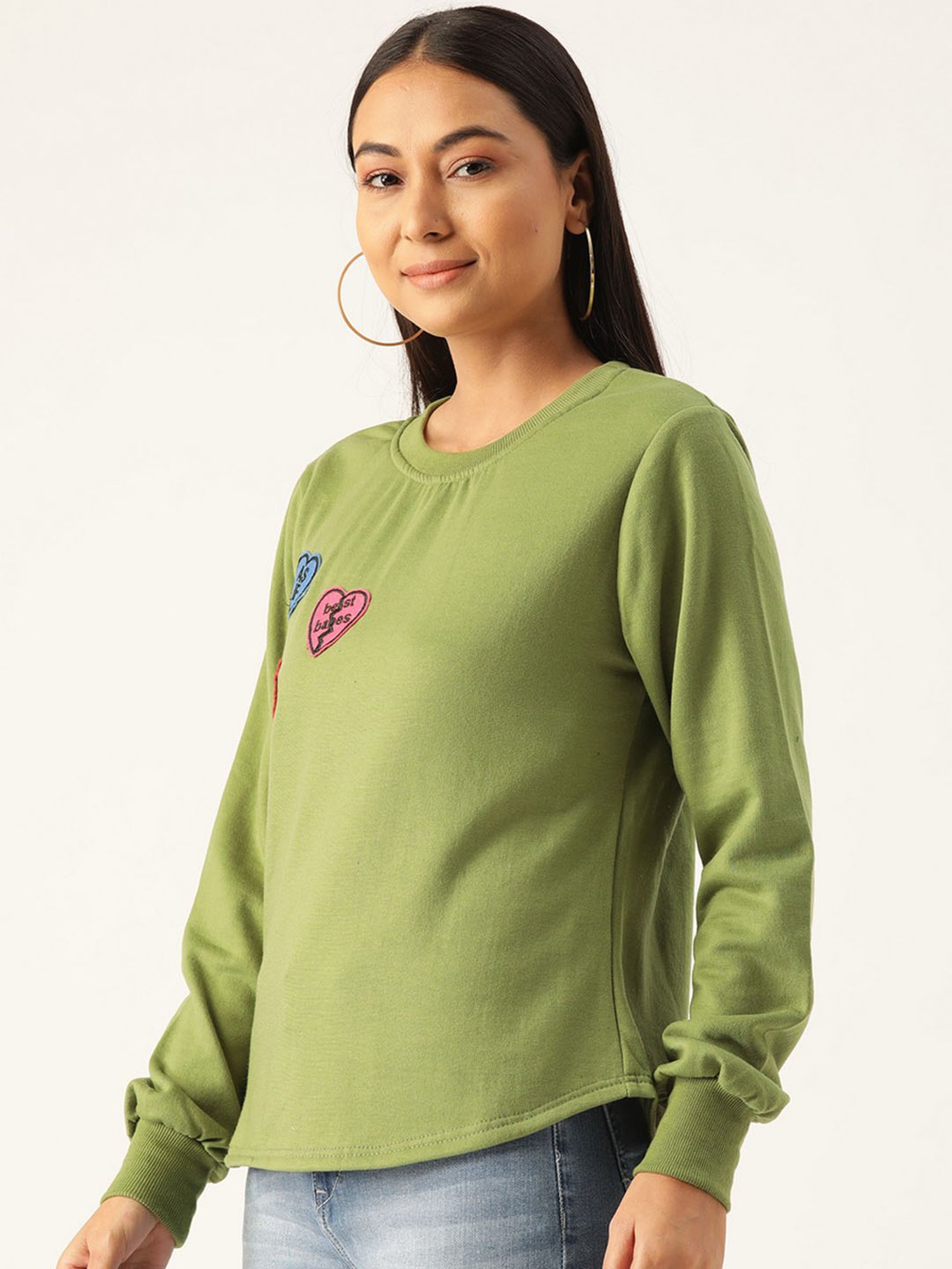 Belle Fille Green Patchwork Sweatshirt