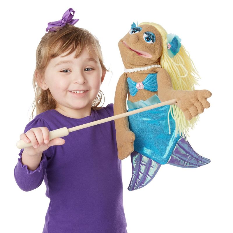 Melissa & Doug Mermaid Puppet With Detachable Wooden Rod for Animated Gestures
