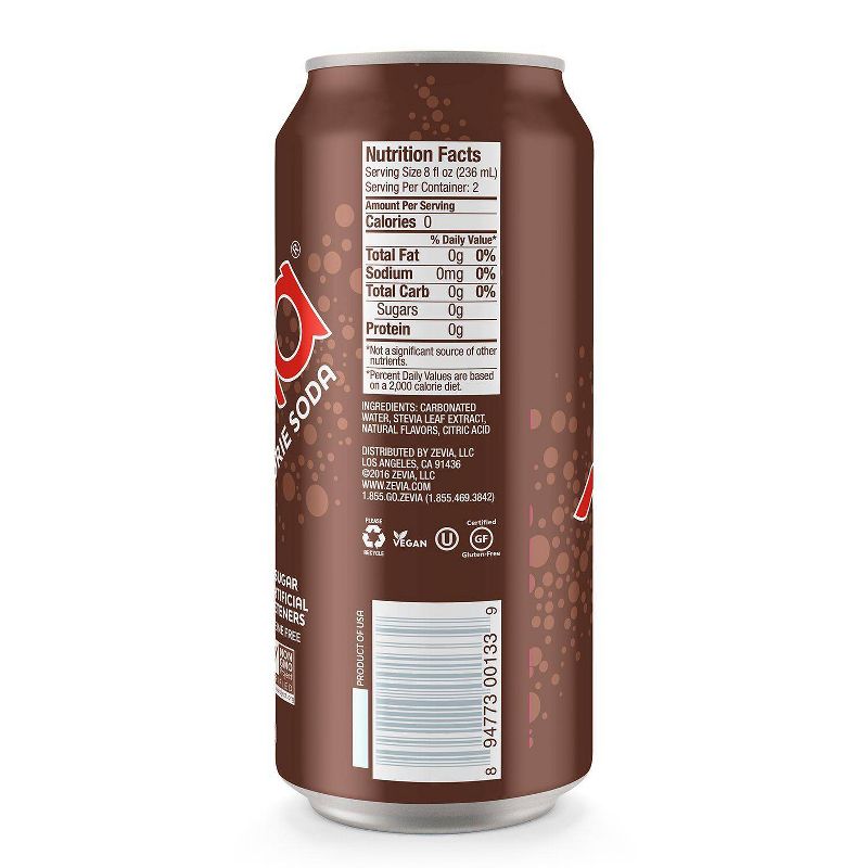 Zevia Ginger Root Beer Zero Calorie Soda - 16 fl oz Can