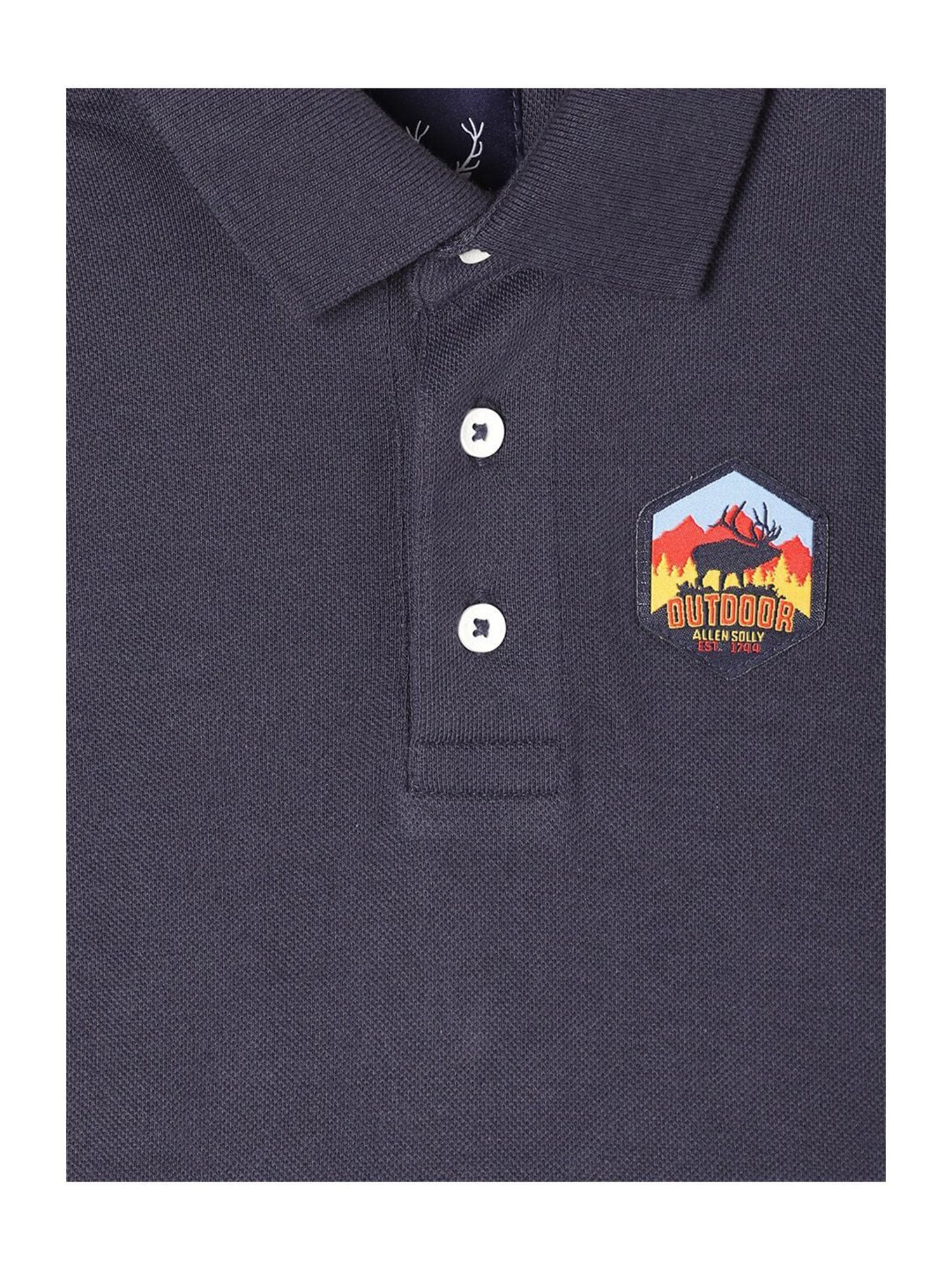 Allen Solly Junior Yellow Logo Print Polo T-Shirt