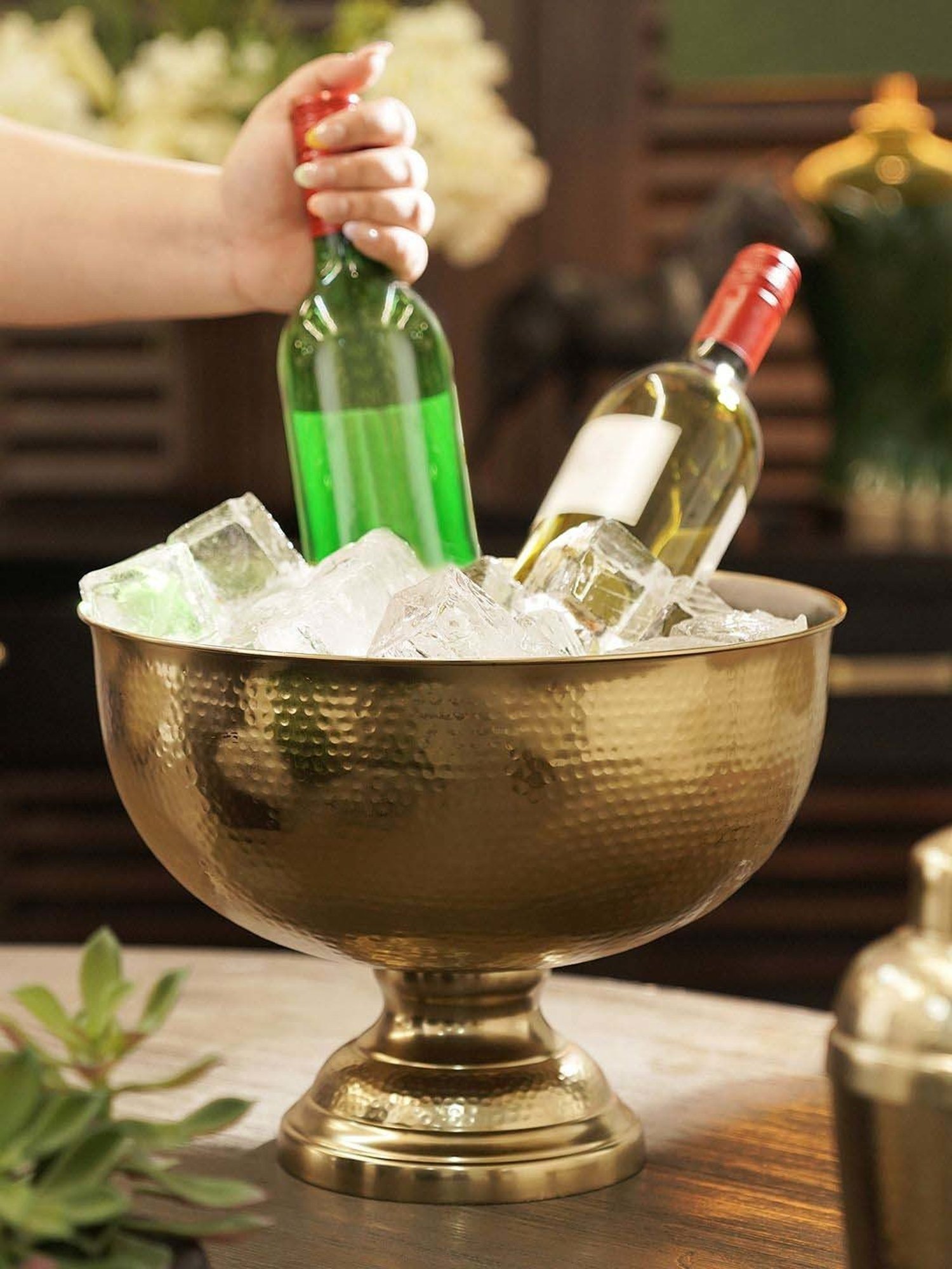 FnS White Stainless Steel 5-Piece Bar Set