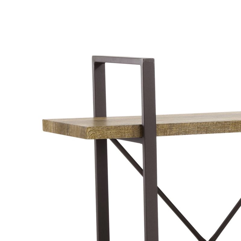 35.5" x 25" Two Level Rustic Shelving Unit Brown - Danya B