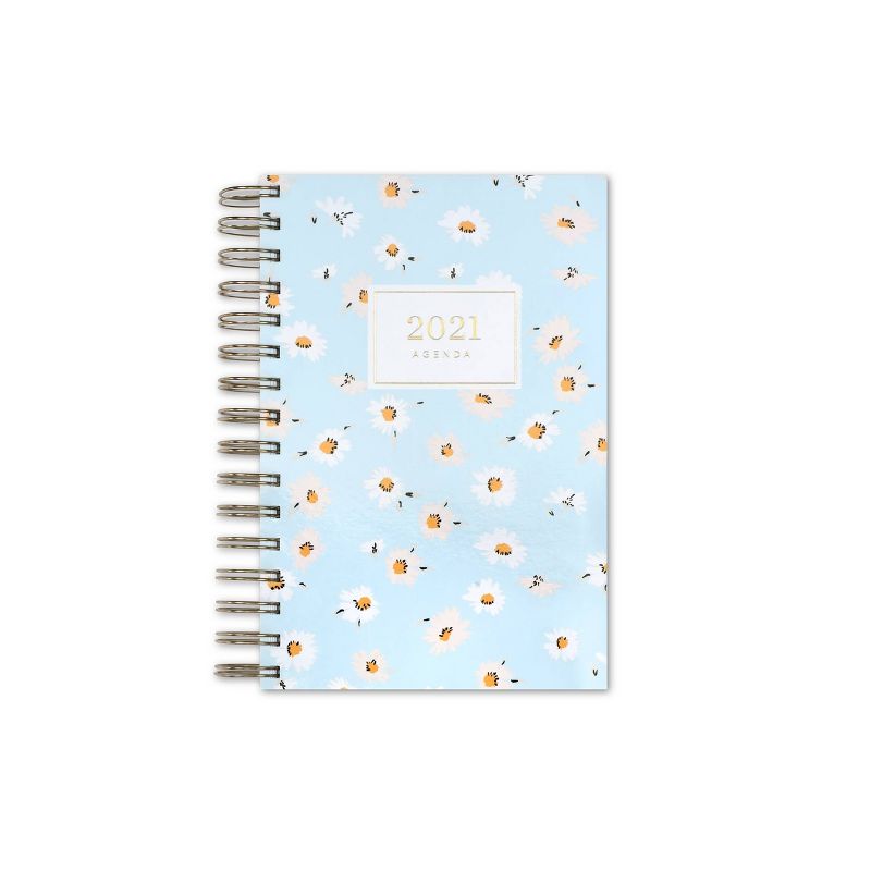 2021 Frosted Plastic Planner 5" x 8" Daily/Monthly Wirebound Amelia Blue - cupcakes and cashmere for Blue Sky