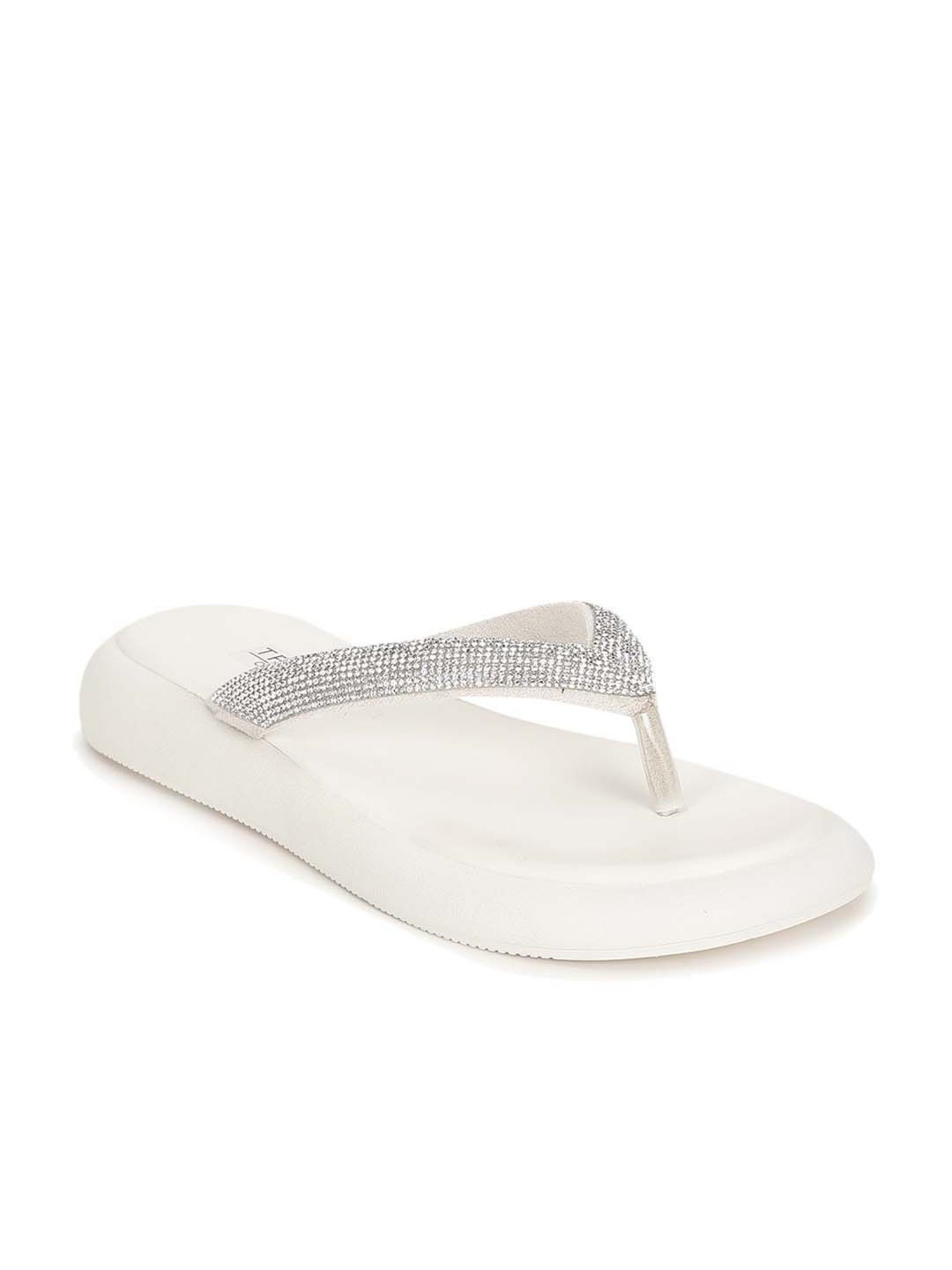 Truffle Collection Women's Off White Thong Sandals