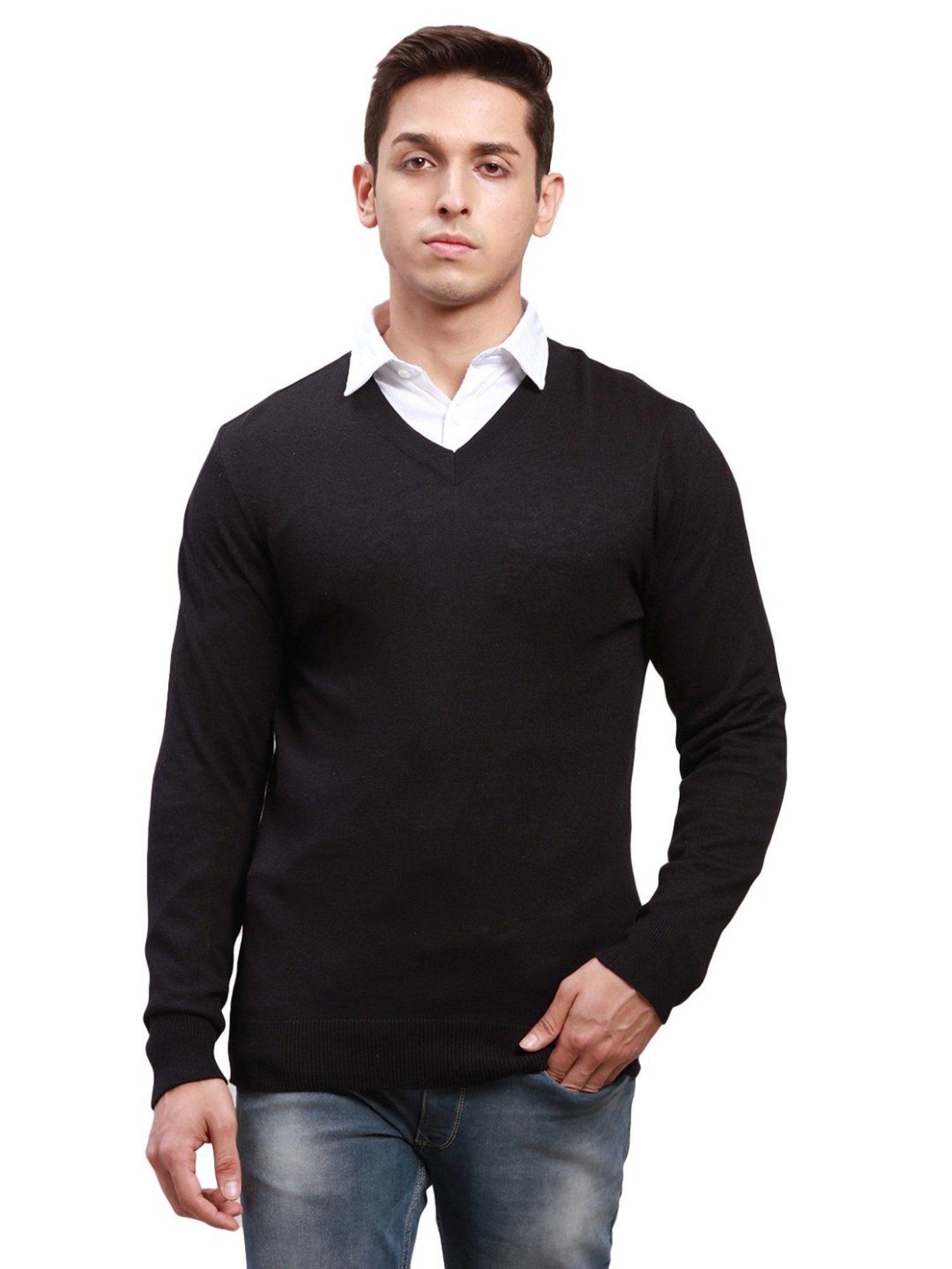 Parx Black Regular Fit Sweater