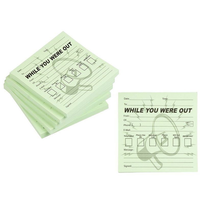 Paper Junkie 6-Pack While You Were Out Self-Sticking Message Pad, 100 Sheets Per Pack (4 x 4 Inches)