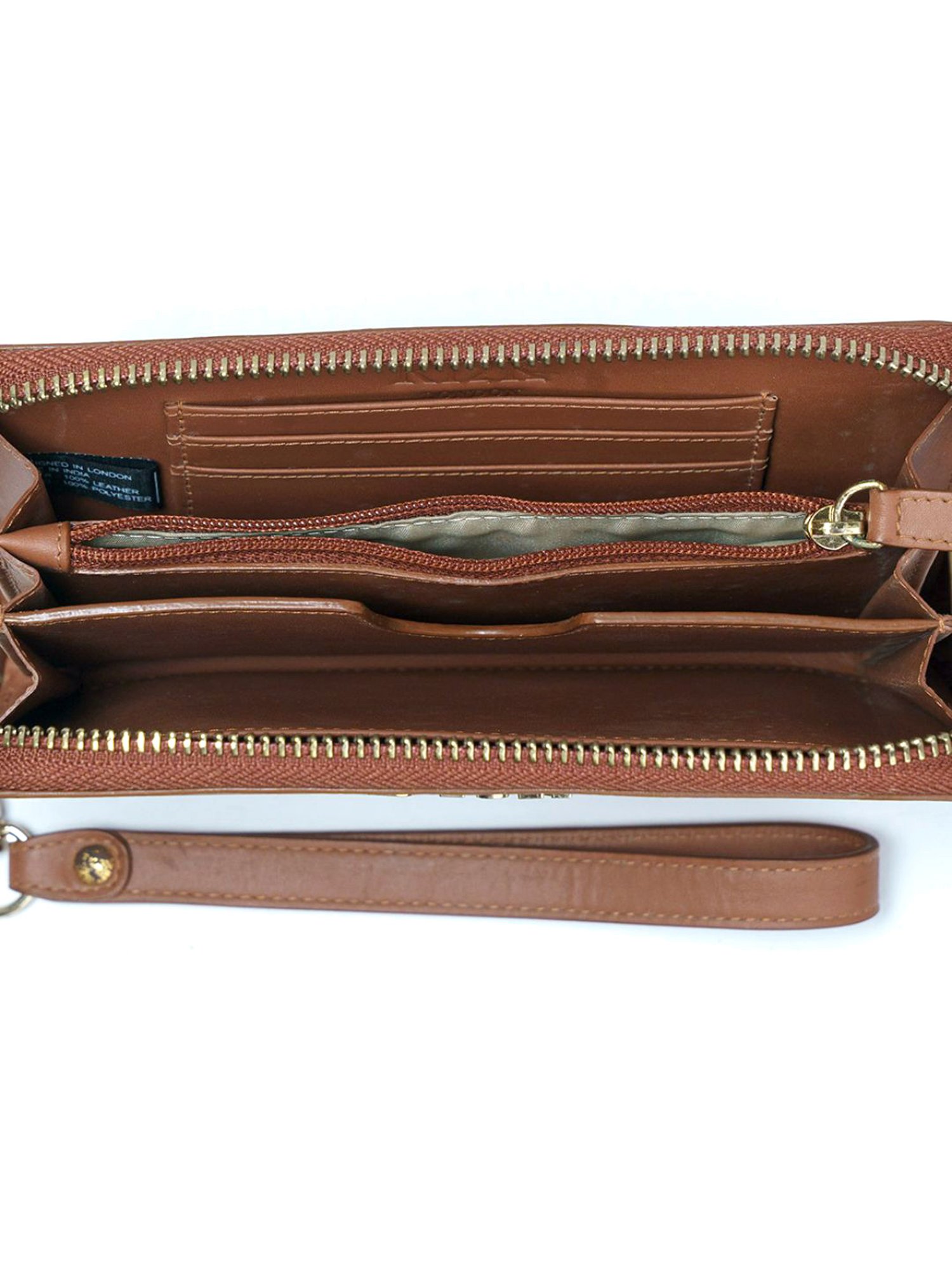 RI2K London Tan Leather Zip around Wallet