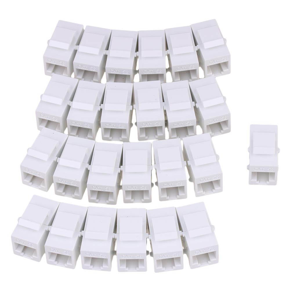 BQLZR 25x Cat5 RJ45 Coupler Female Adapter For Keystone Panel White