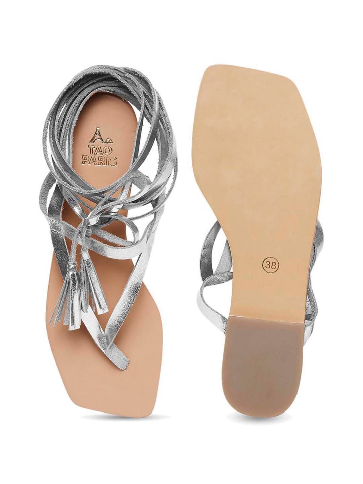 Tao Paris Women's Silver Gladiator Sandals