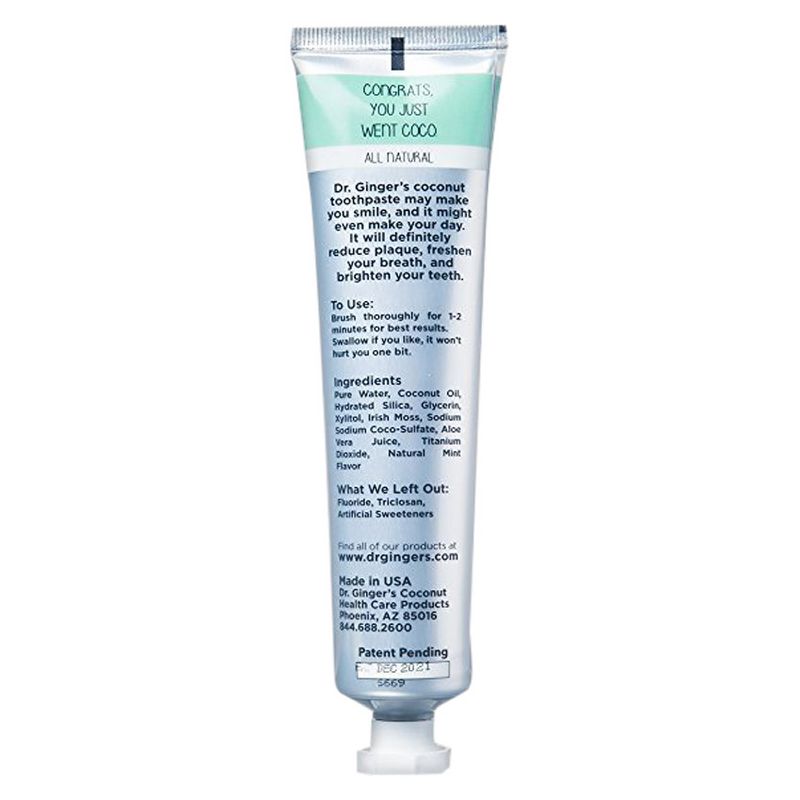 Dr. Ginger's Coconut Mint Natural Toothpaste - 4oz