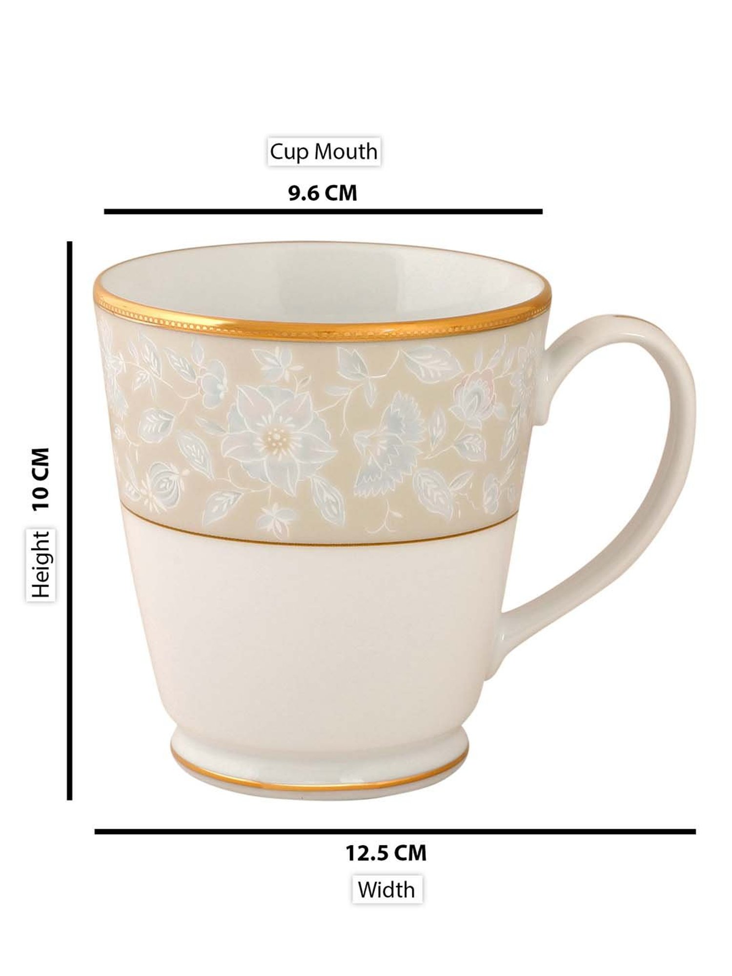 NORITAKE Hearth Off-White & Beige Porcelain Valley Milk Mug (0.37 L) - Set of 1