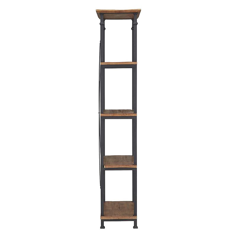 Furinno Turn-N-Tube 4 Tier Multipurpose Open Wood Display Shelf and Bookcase for Living Room, Dining Room, Bedroom, and Office Spaces, Espresso Black