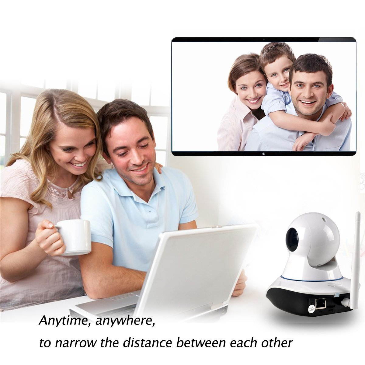 Wireless Security 720P HD Wi-Fi Wireless Network Video Monitoring Security IP Camera Home Security Video Recording Easy Remote Access via PC & Smartphone