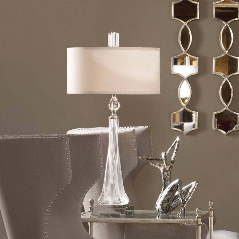 Uttermost Grancona Twisted Glass Table Lamp  - Clear