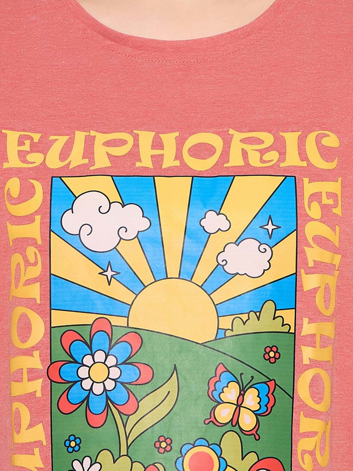 Clovia Yellow & Pink Graphic Print Maternity Top With Pyjamas