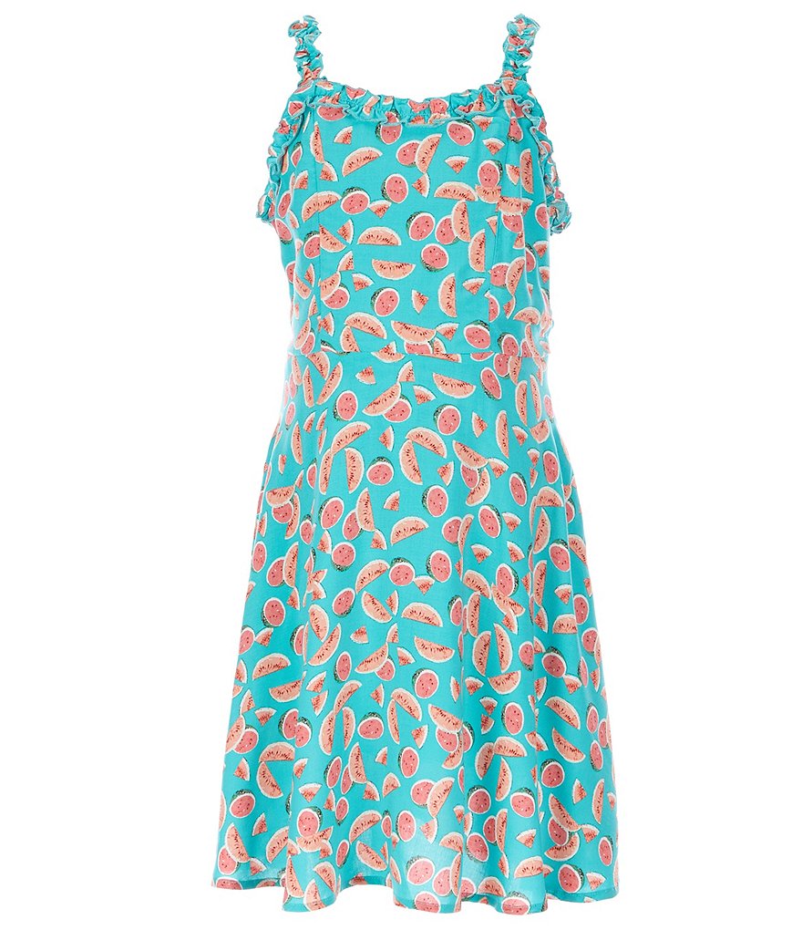 Xtraordinary Big Girls 7-16 Watermelon-Print Fit-And-Flare Dress