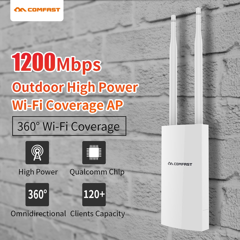 COMFAST CF-EW72 1200Mbps 802.11AC Dual-Band Outdoor Wireless AP Router 2.4G+5.8G WiFi Coverage