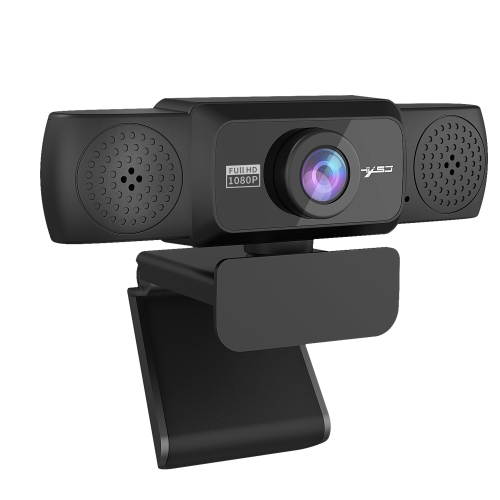 1080P Webcam with Microphone Adjustable HD Auto Focus Video Webcam for PC (Black)