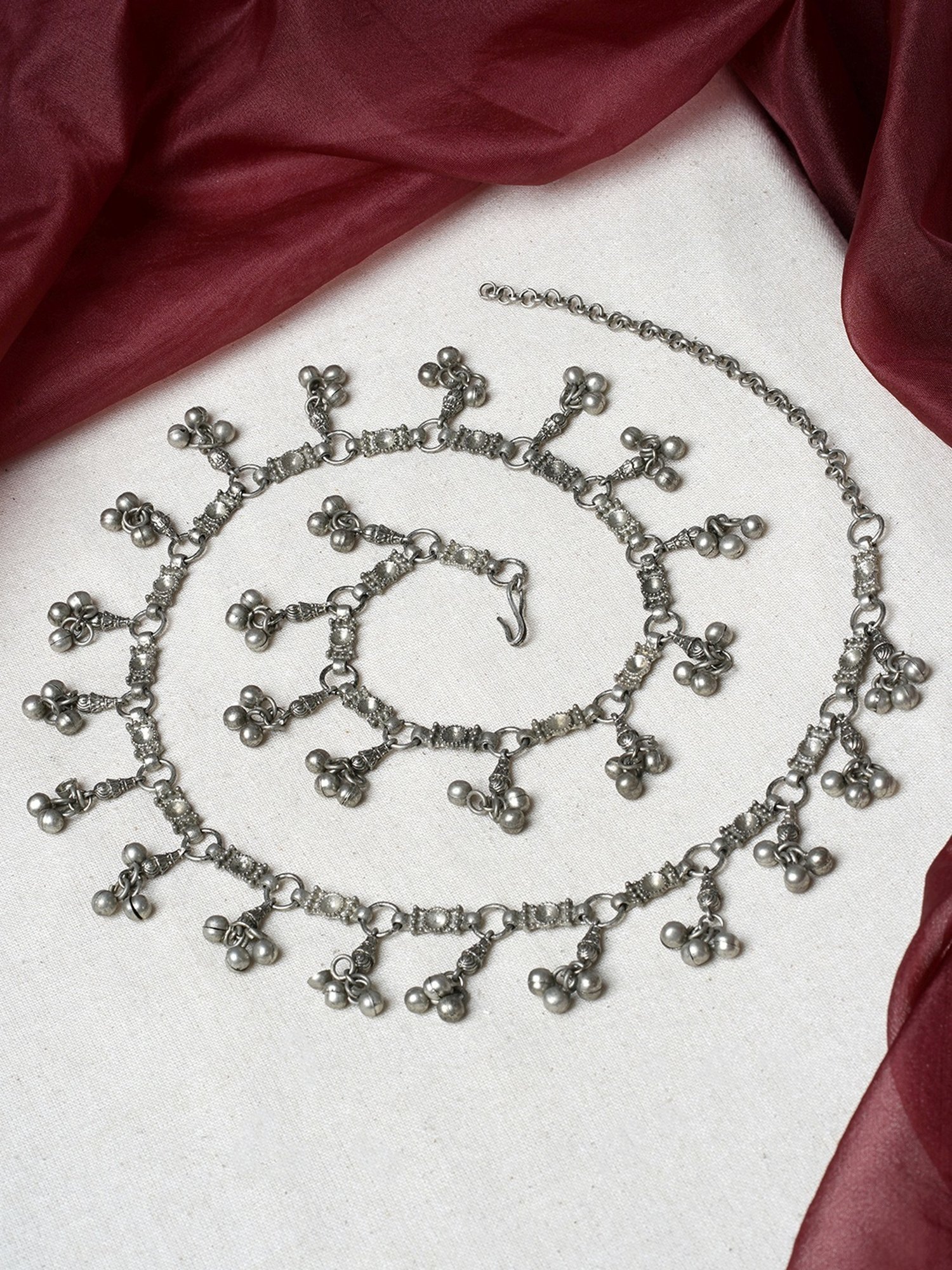 Teejh Oswani Ghungroo Silver Waistband for Women