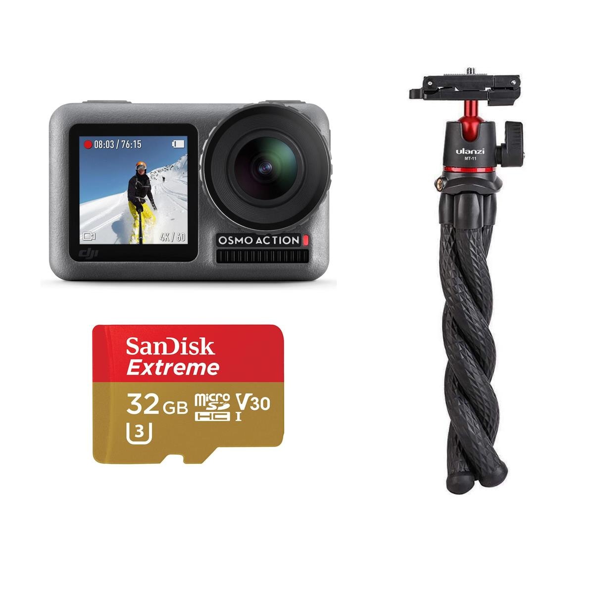 DJI Osmo Action 4K HDR Camera Bundle With Tripod, and 32GB Card #CPOS0000002001B