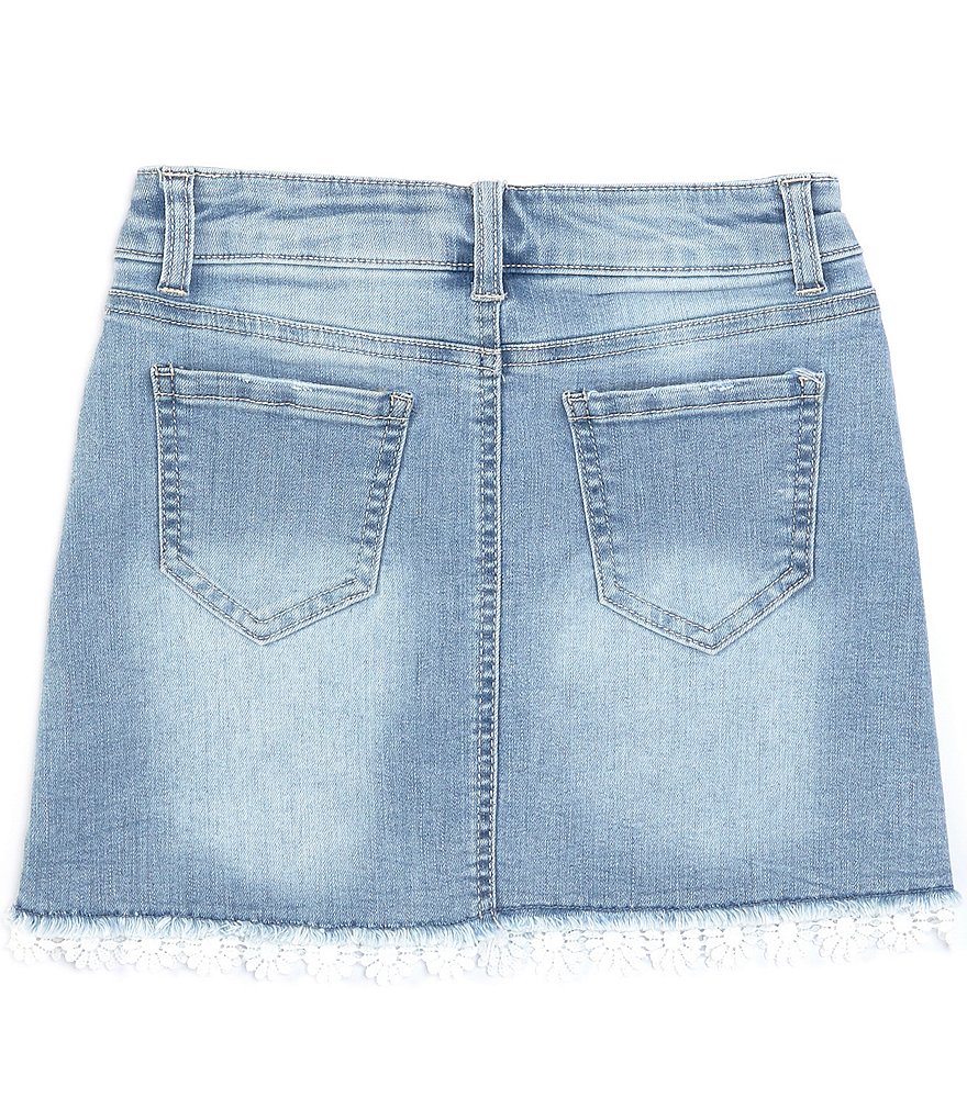 I.N. Girl Big Girls 7-16 Button-Front Denim A-Line Skirt