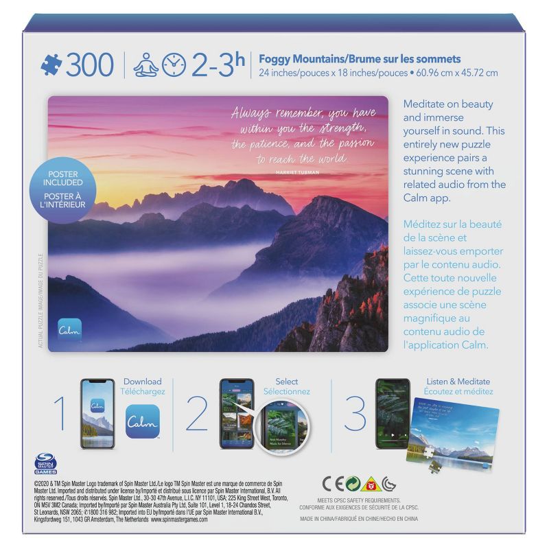Spin Master Calm App: Foggy Mountains Jigsaw Puzzle - 300pc