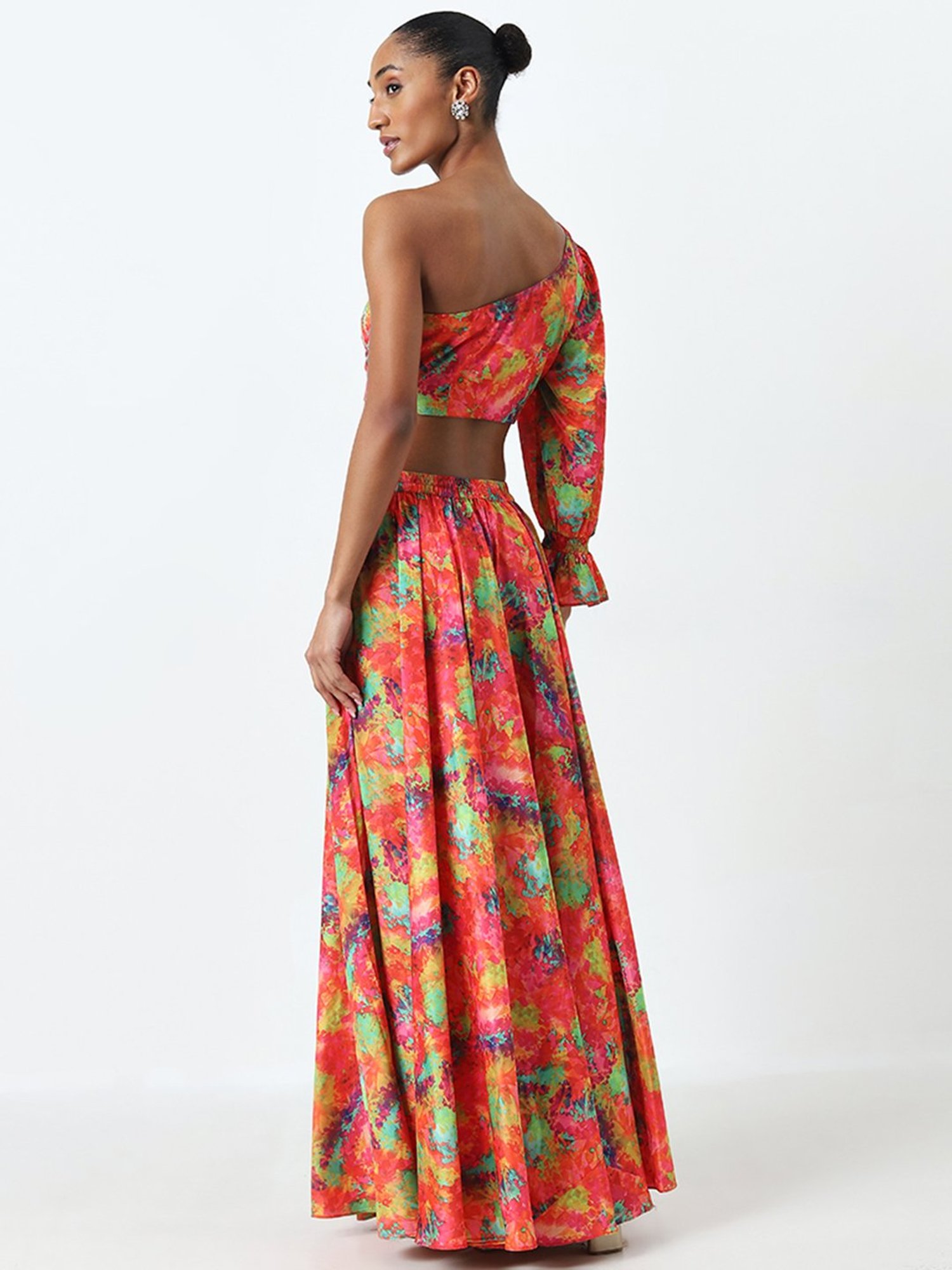 Vark by Westside Multicolour Chevron Printed Top and Palazzos Set