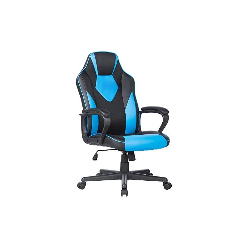 Office Chair - Modern High-Back Desk Chair - Reclining Computer Chair with Lumbar Support - Adjustable Seat Cushion & Headrest- Breathable Mesh Back (B-Black)