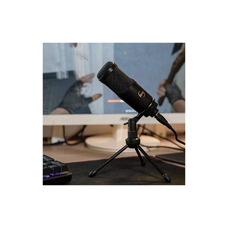 USB Microphone  PC Condenser Mic for Mac or Windows Laptop and Computer ZY905 Desktop Microphone for Gaming Recording Live Streaming YouTube Videos Black