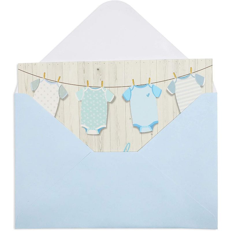 60-Pack Baby Shower Thank You Cards for Boy, Gender Reveal Parties, Blue Envelopes & Sticker Included