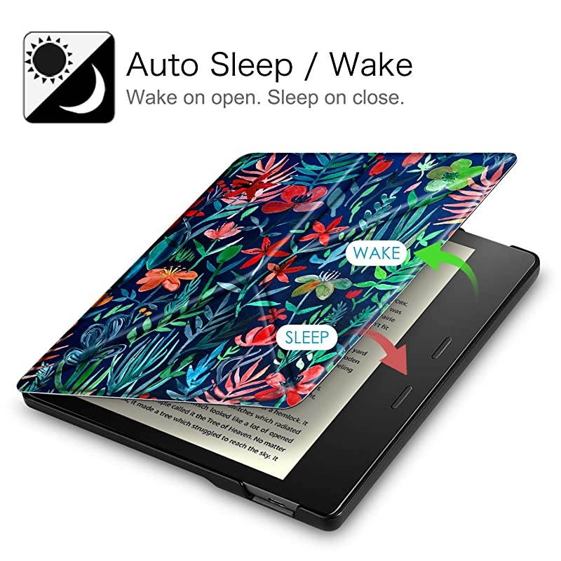 Origami Case for Allnew Kindle Oasis 10th Generation 2019 Release and 9th Generation 2017 Release Slim Fit Stand Cover Support Hands Free Reading with Auto Wake Sleep Jungle Night