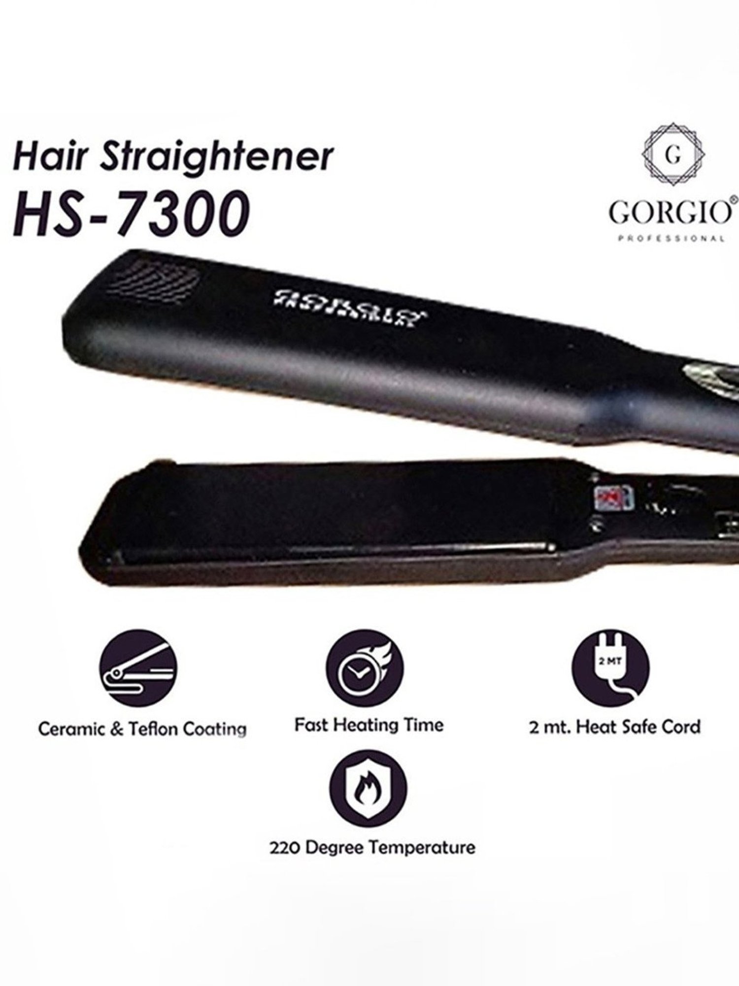 Gorgio Professional HS7300 Hair Straightener (Black)
